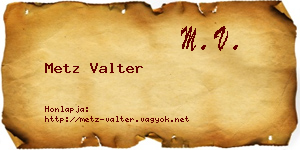Metz Valter névjegykártya